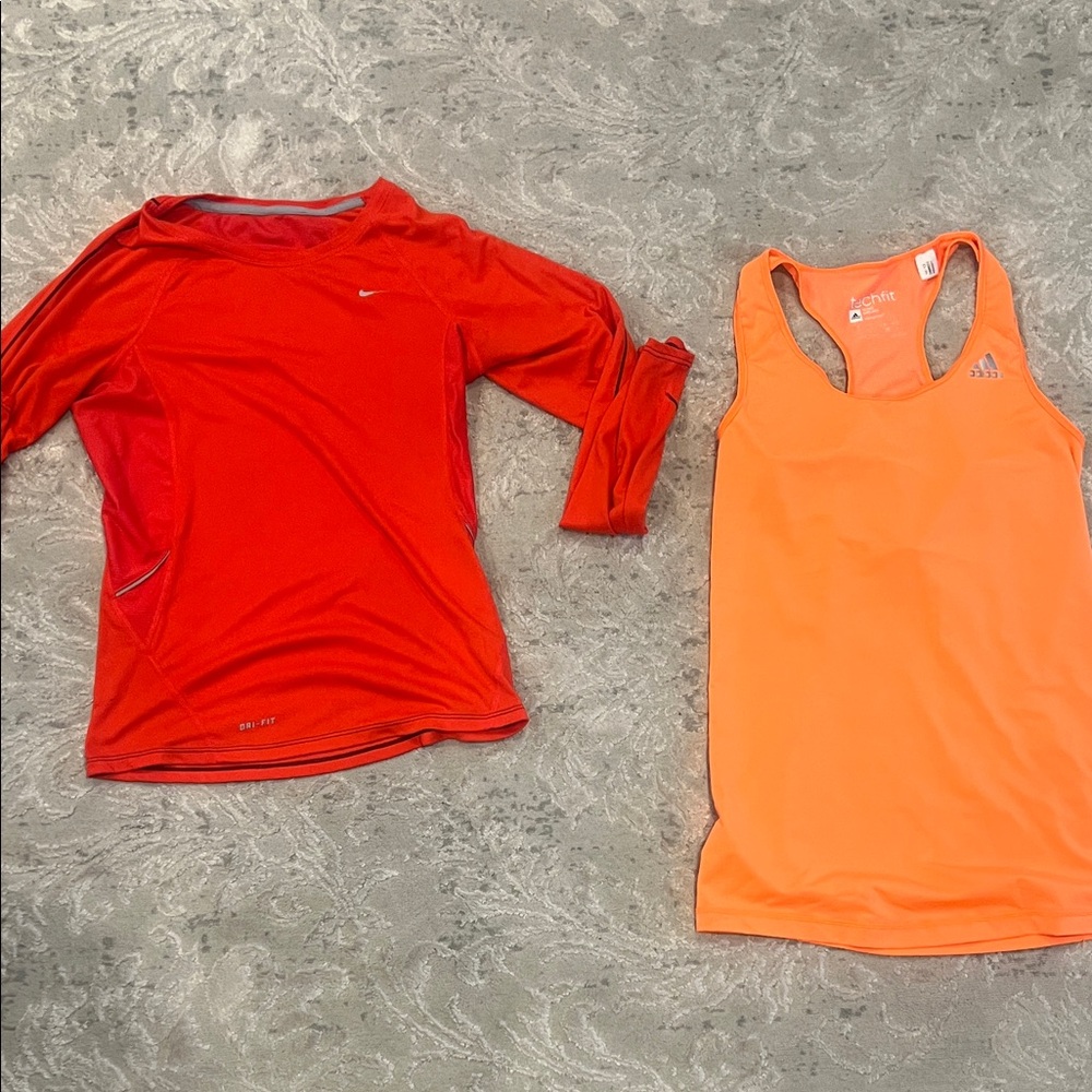 Nike Red and Orange Women's Tops